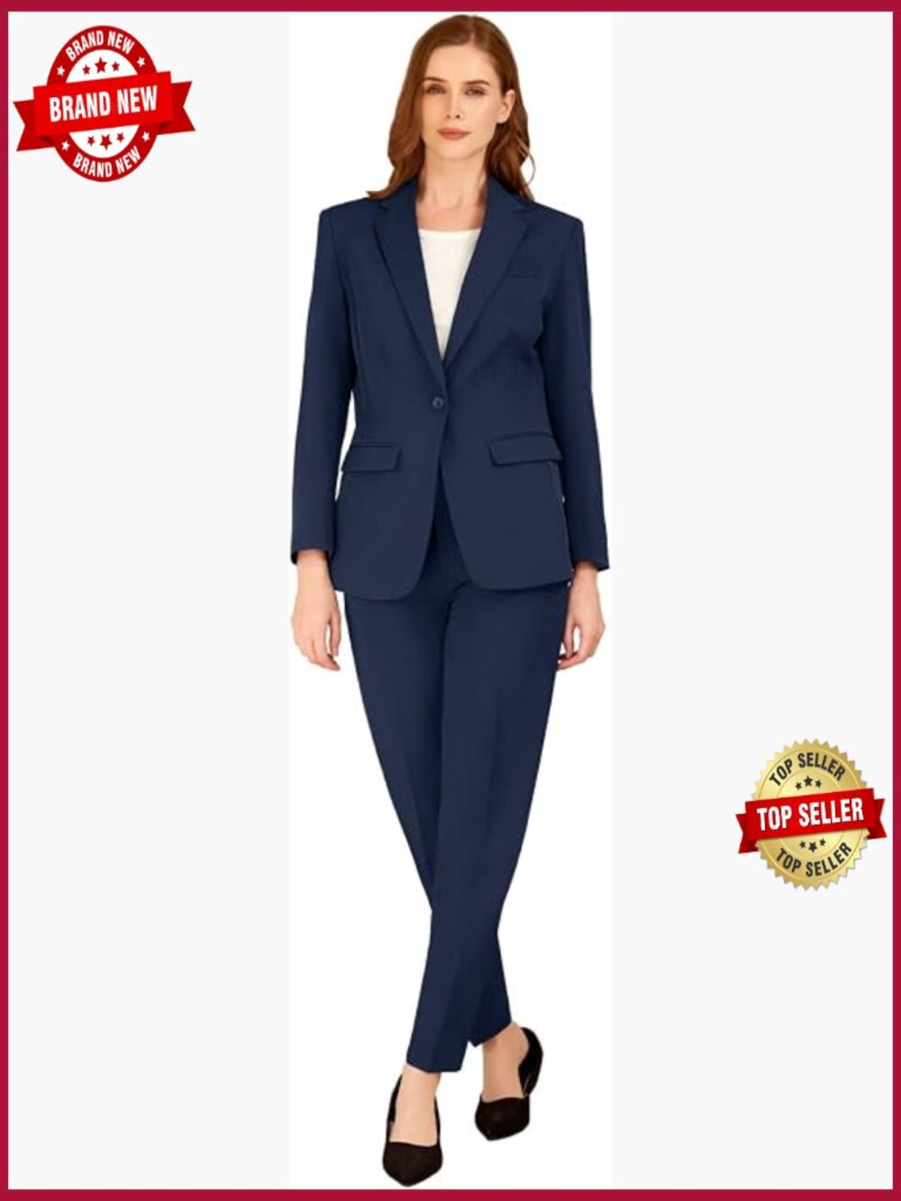 Women's 2-Piece Blazer & Pants Suit Set Business Office Professional Slim Fit